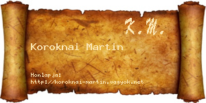 Koroknai Martin névjegykártya